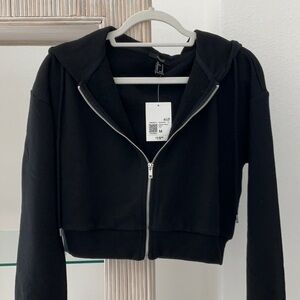 Forever 21 Cropped Zip-Up Hoodie